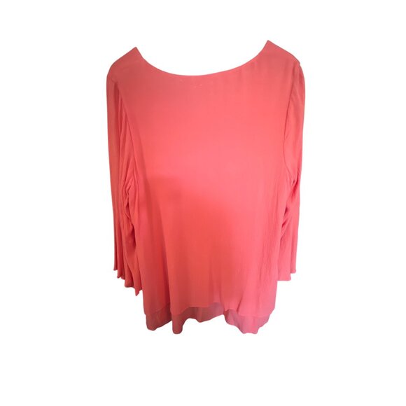 Soft Surroundings Womens Layered Coral Blouse 1X - Picture 4 of 4